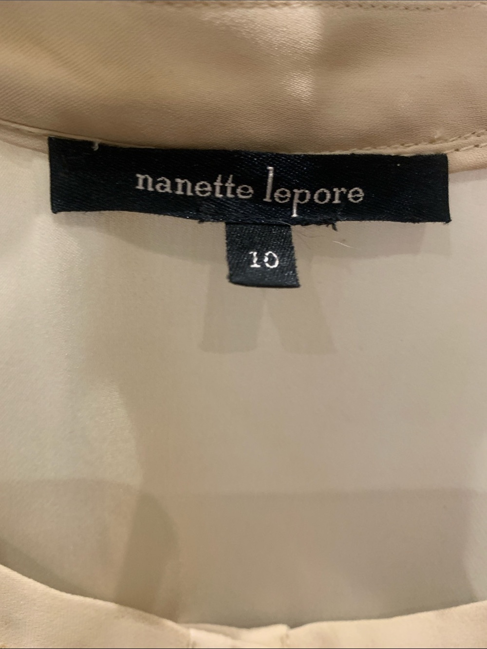 Nanette Lepore Cream Ruffle Front Sleeveless Blouse - Picture 5 of 6